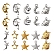 50Pcs 10 Style Starry Sky Theme Alloy Pendants, Tibetan Style, Earth & Fairy & Star & Moon, Mixed Color, 14~25x11~18x1~3mm, Hole: 1.5~3mm, 5pcs/style