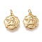 Brass Pendants, with Jump Rings, Long-Lasting Plated, Flower with Angel, Golden, 17.5x14.5x2.5mm, Hole: 3.7mm