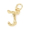 Brass Pendants, Cadmium Free & Lead Free, with Jump Ring, Golden, Letter Charms, Letter J, 12x8x2mm, Hole: 3mm
