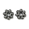 Rack Plating Zinc Alloy Spacer Beads, Long-Lasting Plated, Flower, Black, 6x1.5mm, Hole: 1.5mm
