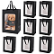 Paper Visible Window Gift Bags with Rope Handles, Portable Paper Tote Shopping Bags, Rectangle, Black, 35x25x0.3cm