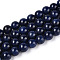 Dyed Natural Mashan Jade Round Beads Strands, Round, Marine Blue, 8~8.5x8~8.3mm, Hole: 1mm, about 48~49pcs/strand, 15.55~15.87''(39.5~40.3cm)