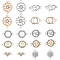 40Pcs 10 Styles Alloy Connector Charms with Crystal Rhinestone, Flat Round & Ring & Heart, Mixed Shapes, Platinum & Golden, 9~27x16~25x1.7~2.5mm, Hole: 1.5~2.4mm, 4pcs/style