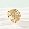 Brass Micro Pave Clear Cubic Zirconia Open Cuff Rings for Women, Cadmium Free & Lead Free, Cross, Real 18K Gold Plated, 19mm, Inner Diameter: Adjustable