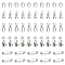 50Pcs 5 Styles 304 Stainless Steel Column Cord Ends, Stainless Steel Color, 10pcs/style