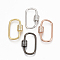Brass Micro Pave Clear Cubic Zirconia Screw Carabiner Lock Charms, for Necklaces Making, Cadmium Free & Lead Free, Quick Links, Oval, Mixed Color, 24.5~26x15.5x1.5mm, Screw: 6.5x6mm