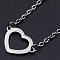 Non-Tarnish 201 Stainless Steel Pendants Necklaces, with Cable Chains and Lobster Claw Clasps, Heart, Stainless Steel Color, 16.92 inch(43cm), 2mm