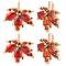 Beebeecraft 1 Box 8Pcs Maple Leaf Charms 18K Gold Plated Autumn Fall Charms with Red Cubic Zirconia for Thanksgiving Necklace Bracelet Jewelry Making