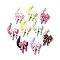 9 Colors Spray Painted Alloy Beads, Bowknot, Mixed Color, 35x22x5mm, Hole: 1.6mm