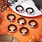 Acrylic Skull Stretch Rings, with Glass Seed Beads, Black, Inner Diameter: 20mm