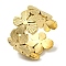 304 Stainless Steel Open Cuff Ring, Flower, Golden, US Size 6 3/4(17.1mm)
