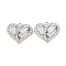 Brass Micro Pave Clear Cubic Zirconia Pendants, Cadmium Free & Nickel Free & Lead Free, Heart with Rhombus, Platinum, 15x17x5mm, Hole: 1.2mm