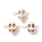 Halloween Synthetic Magnesite Skull Links Connector Charms, with Golden Tone Copper Wire Double Loops, 14.5x20x12.5mm, Hole: 2.5mm