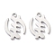 Brass Pendants, Long-Lasting Plated, Adinkra Symbols GYE NYAME, Platinum, 19x12.5x1.2mm, Hole: 1.5mm