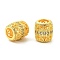 Brass Micro Pave Cubic Zirconia European Beads, Large Hole Beads, Barrel, Rack Plating, Cadmium Free & Lead Free, Long-Lasting Plated, Golden, Clear, 10x9mm, Hole: 5mm