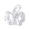925 Sterling Silver Chinese Zodiac Outline Charms, with Jump Rings, Silver Color Plated, Tiger, 9.5~15x10~11.5x1~2mm, Hole: 3.5mm