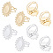 UNICRAFTALE 8Pcs 2 Colors Blank Rings Oval Rings Stainless Steel Open Cuff Ring Pad Ring Base Oval Blank Ring Base Ring Bezel Cup Ring Base Bezel Tray for Rings DIY Jewelry Making Supplies