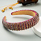 Bling Bling Glass Beaded Hairband, Wide Edge Headwear, Party Hair Accessories for Women Girls, Cerise, 30mm