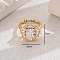 Luxurious Copper Zircon Flower Ring for Women Party Wedding Vacation