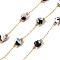 304 Stainless Steel Ball Chains, with Porcelain, Soldered, with Spool, Real 18K Gold Plated, Colorful, 2.5x1x0.3mm