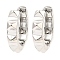 Brass Spike Hoop Earrings, Ring, Platinum, 20x21x4.5mm