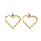Ion Plating(IP) 304 Stainless Steel Pendants, Laser Cut, with Jump Ring, Golden, Heart, 14.5x15x1mm, Hole: 2mm