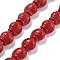 Synthetic Coral Carved Beads Strands, Dyed, Fish, Dark Red, 14x13x9mm, Hole: 1.4mm, about 30pcs/strand, 14.5~15 inch