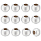 12Pcs 925 Sterling Silver Rondelle Beads, with Rubber Inside, Slider Beads, with Suede Fabric Square Silver Polishing Cloth, Silver, 4mm, Hole: 0.6mm