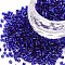 Glass Bugle Beads, Silver Lined, Blue, 1.8~2.2x1.8~2mm, Hole: 0.8~0.9mm, about 15000pcs/pound