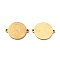 Ion Plating(IP) 304 Stainless Steel Connector Charms, Real 18K Gold Plated, Flat Round with Constellation, Leo, 20x16x1mm, Hole: 1.4mm