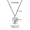 304 Stainless Steel Textured Pendant Necklaces for Women, Silver Color Plated, Oval, 21.65 inch(55cm)