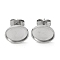 Anti-Tarnish 304 Stainless Steel Stud Earring Findings, Oval, Stainless Steel Color, 9x11mm, Inner Diameter: 8x9mm, Pin: 0.8mm
