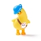 PVC Cartoon Duck Doll Pendants, for Keychains, Gold, 63x35x26mm, Hole: 3mm