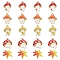 20Pcs 5 Style Autumn Theme Alloy Enamel Pendants, Maple Leaf & Mushroom Elf, Mixed Color, 22~25x16.5~22x1~1.5mm, Hole: 1.2~1.8mm, 4pcs/style