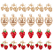 BENECREAT 8Pcs 4 Styles Real 18K Gold Plated Strawberry Brass Charms, Enamel 3D Strawberry Charms Pendants for Wedding DIY Earrings Necklace Bracelet Making