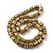Electroplated Natural Lava Rock Beads Strands, Hexagon, Golden Plated, 7~8.5x7.5x6.5mm, Hole: 1.5mm, about 50pcs/strand, 11.81''(30cm)