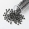 6/0 Grade A Round Glass Seed Beads, Transparent Inside Colours, Black, 4x3mm, Hole: 1mm, about 4500pcs/pound
