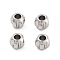 Non-Tarnish 201 Stainless Steel Beads, Flower, Stainless Steel Color, 3x3x2.5mm, Hole: 1.2mm