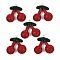 Alloy Clay Rhinestone Pendants, Cherry, 46.5x50x16mm, Hole: 2.5mm