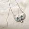 Vintage Brass Pave Green Cubic Zirconia Sword Wing Geometric Pendant Necklaces, Daily Wear, Platinum, 15.75 inch(40cm)