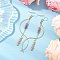 Column Natural Plum Blossom Jasper Dangle Earrings, with 304 Stainless Steel Earring Hooks for Women, 96mm