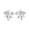 Non-Tarnish 304 Stainless Steel Pendants, Leaf Charm, Stainless Steel Color, 16.5x16x1.5mm, Hole: 1.8mm