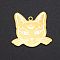 201 Stainless Steel Pendants, Laser Cut, Cat Shape, Golden, 22x25x1mm, Hole: 1.4mm