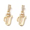 Eco-Friendly Brass Micro Pave Cubic Zirconia Pendants, Long-Lasting Plated, Real 18K Gold Plated, Cadmium Free & Lead Free, Letter, Letter.V, 16~20x7~11.5x1.5~2.2mm, Hole: 6.5x3.5mm
