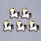 Alloy Enamel Pendants, Unicorn, Light Gold, Black, 18x18x1.5mm, Hole: 2mm