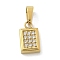 Ion Plating(IP) 304 Stainless Steel Micro Pave Cubic Zirconia Pendants, Rectangle, 10x6x2.5mm, Hole: 4.5mm,