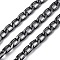 Oxidation Aluminum Cuban Link Chains, Unwelded, with Spool, Gunmetal, 15x9x2mm, about 98.43 Feet(30m)/Roll