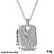 Stainless Steel Textured Rectangle with Star Pendant Necklaces for Women, Silver, 17.72 inch(45cm)