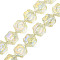Electroplate Glass Beads Strands, AB Color, Flower, Champagne Yellow, 16x14.5x7.5mm, Hole: 1mm, about 40Pcs/strand, 24.80 inch(63cm)