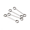 Tarnish Resistant 304 Stainless Steel Eye Pins, Double Sided Eye Pins, Stainless Steel Color, 16x0.6mm, Hole: 1mm